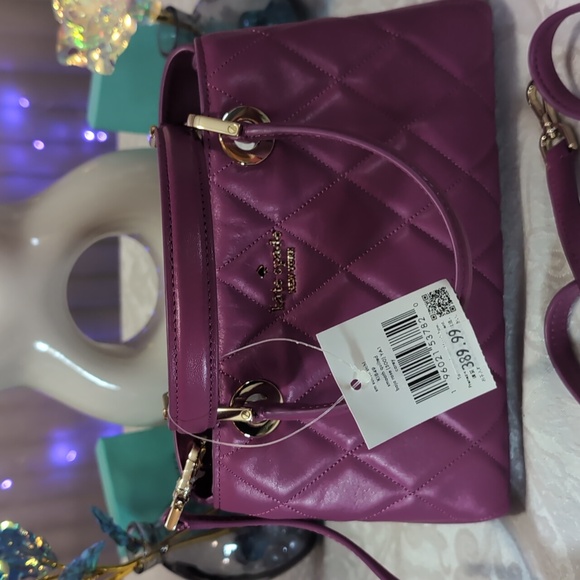 Kate Spade Purple Satchel with Quilted Leather and Gold Accents - Picture 4 of 6